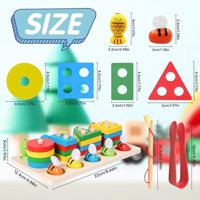 MONTESSORI TOY FROM 1 2 3 YEARS, CHILDREN'S TOY WOODEN TOY PLUG-IN GAME, PUZZLE WOODEN TOY BABY GIFT, MOTOR SKILLS TOY PLUG-IN PUZZLE WOODEN SORTING GAME FOR BOYS AND GIRLS - Image 3