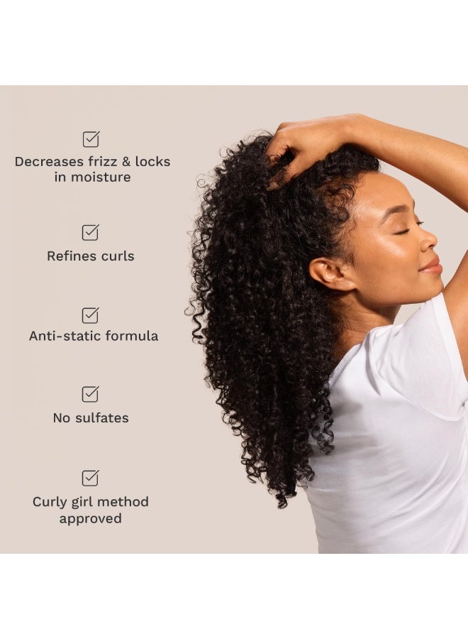 هيربرست بلسم للشعر المموج والمجعد خالٍ من السلفات والبارابين معتمد من  غني بالأحماض الأمينية ومستخلص اللوز وزيت الكرز لتعزيز التجعيد والتحكم في التجعد والترطيب - Image 3