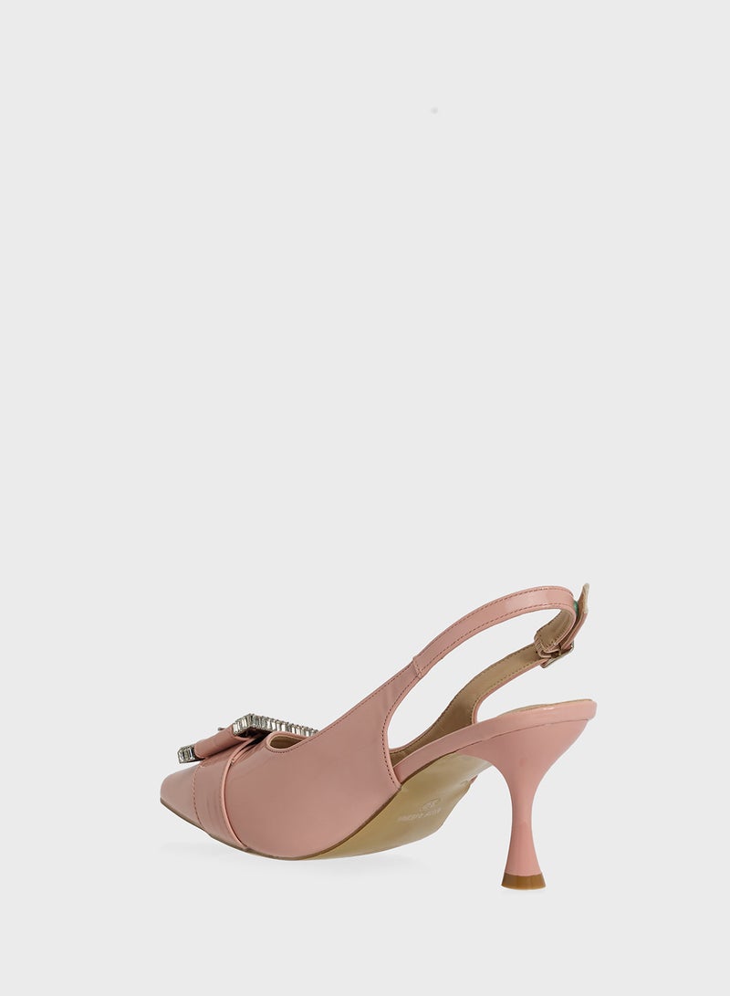 ايلا حذاء بكعب سلينج باك بإبزيم كريستالي - Image 3