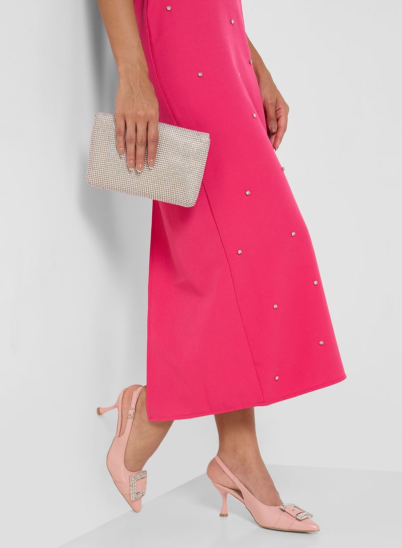 ايلا حذاء بكعب سلينج باك بإبزيم كريستالي - Image 5