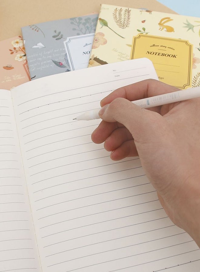 NIBEMINENT 4-Piece Kawaii Cute Nature Flowers Birds Animal Single line Notebook Set,32 Sheets Multicolour - Image 4