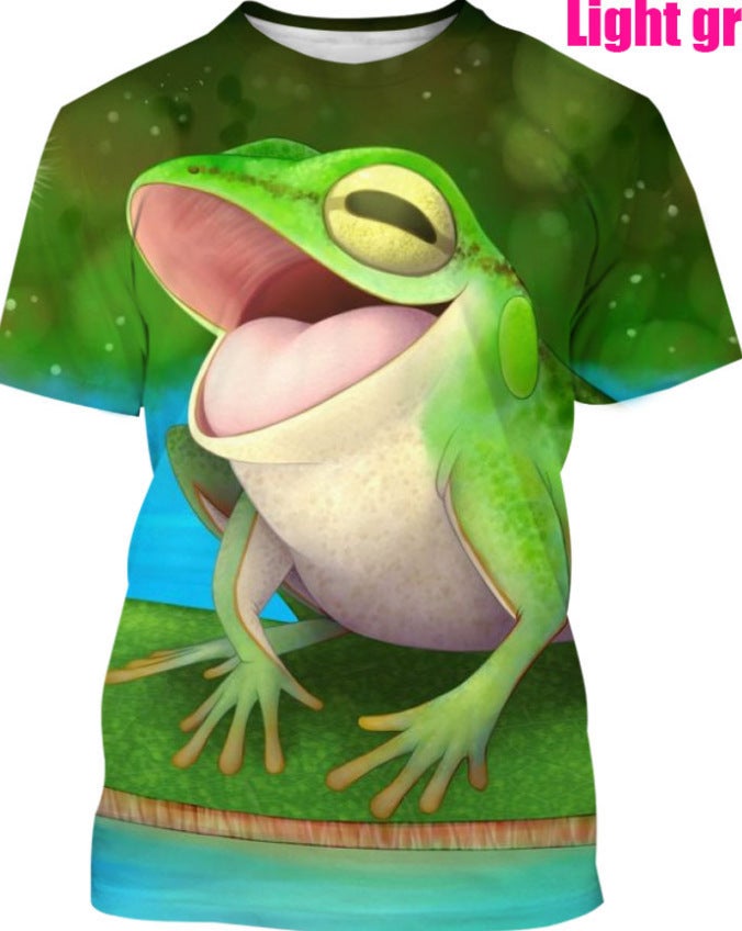 2021 summer new cool animal 3D digital personalized printing fashion trendy men's short-sleeved T-shirt in stock - Image 1
