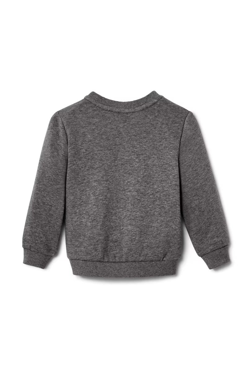 Tchibo Toddlers Boy Crew Neck Embroidered Sweater, Grey - Image 3