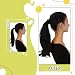 RUNATURE Ponytail Extension Real Human Hair, Long Human Hair Ponytail 20 Inch, Black Ponytail Extension Wrap Around, Straight Remy Natural Hair, Add Length, 80g #1B Off Black - Image 3