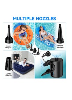 Techshare Air Pump for Air Mattress, Air Mattress Pump for Inflatables, Quick Fill Inflator Deflator Air Pump Perfect for Outdoor Camping Inflatable Boat Blow Up Pool Water Toy Car Air Bed  - Image 2