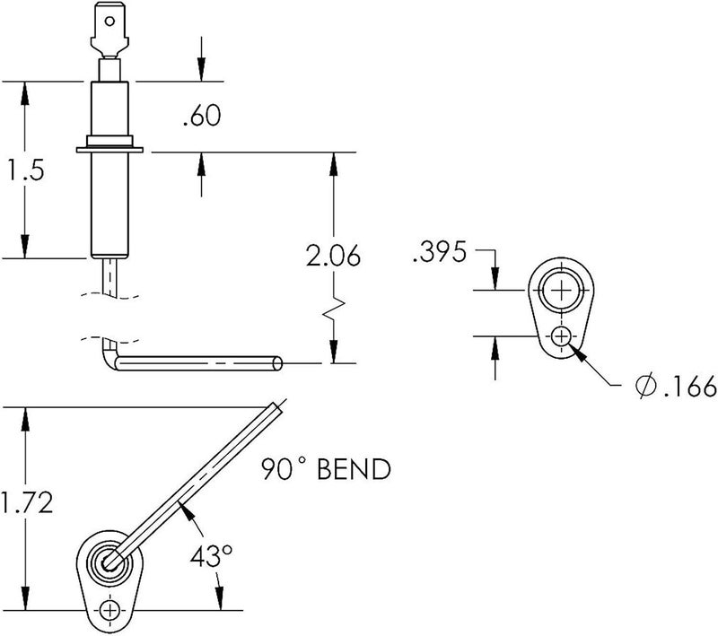 PELIF SEN01114 Flame Sensor Replacement for Trane/American Standard Furnace Flame Sensor Rod Stainless Steel SEN337, SEN0337, SEN441, SEN00491, SEN1114, SEN0441, SEN491, PSE-T19, B340888-2 - Image 3