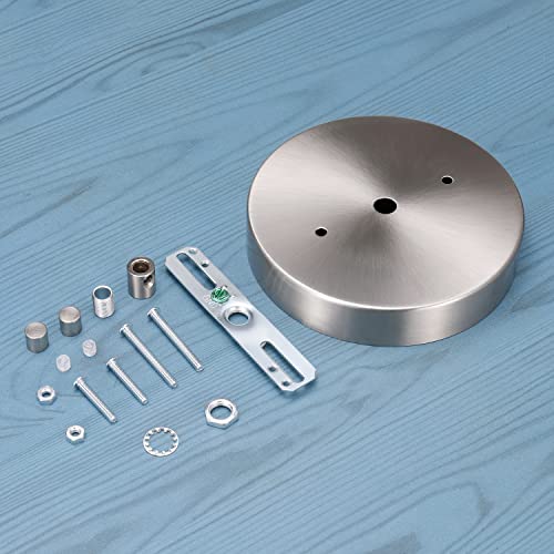 Canomo 5 1/8 Inches Single Head Ceiling Lighting Canopy Kit Pendant Light Plate Cover with All Mounting Hardware for Chandelier or Pendant Light (Satin Nickel) - Image 4