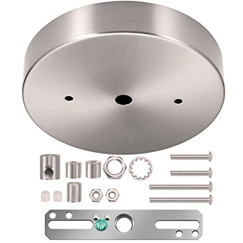Canomo 5 1/8 Inches Single Head Ceiling Lighting Canopy Kit Pendant Light Plate Cover with All Mounting Hardware for Chandelier or Pendant Light (Satin Nickel) - Image 1