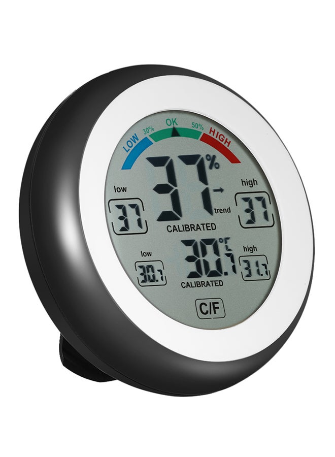 Digital Temperature Humidity Meter Alarm Clock Black - Image 2