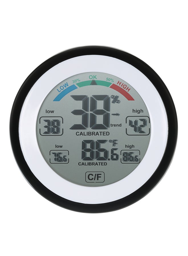 Digital Temperature Humidity Meter Alarm Clock Black - Image 1