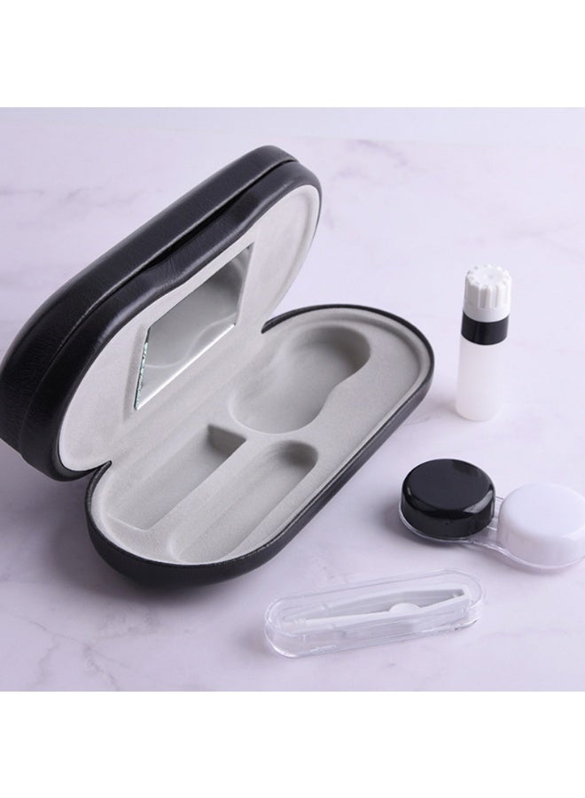 2 in 1 Double Eyeglass Case with Mirror Tweezers Remover, Portable Double Sided Contact Lens Box Holder Container Pouch - Image 4