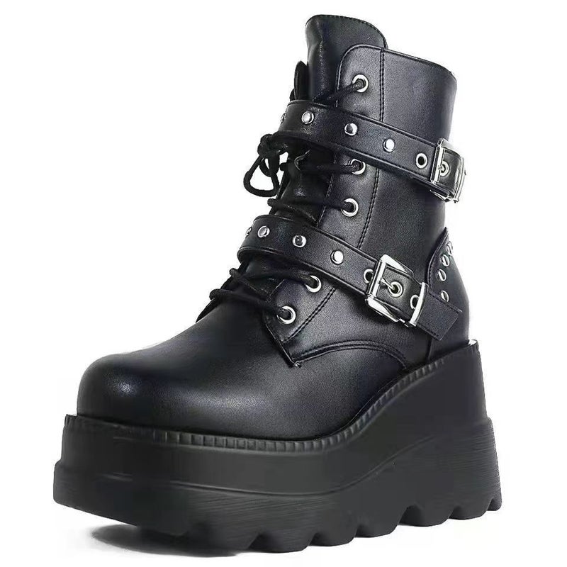 Wish Wedge Martin Boots For Women 2022 Thick Bottom Plus Size Fashion Short Boots For Women - Image 1