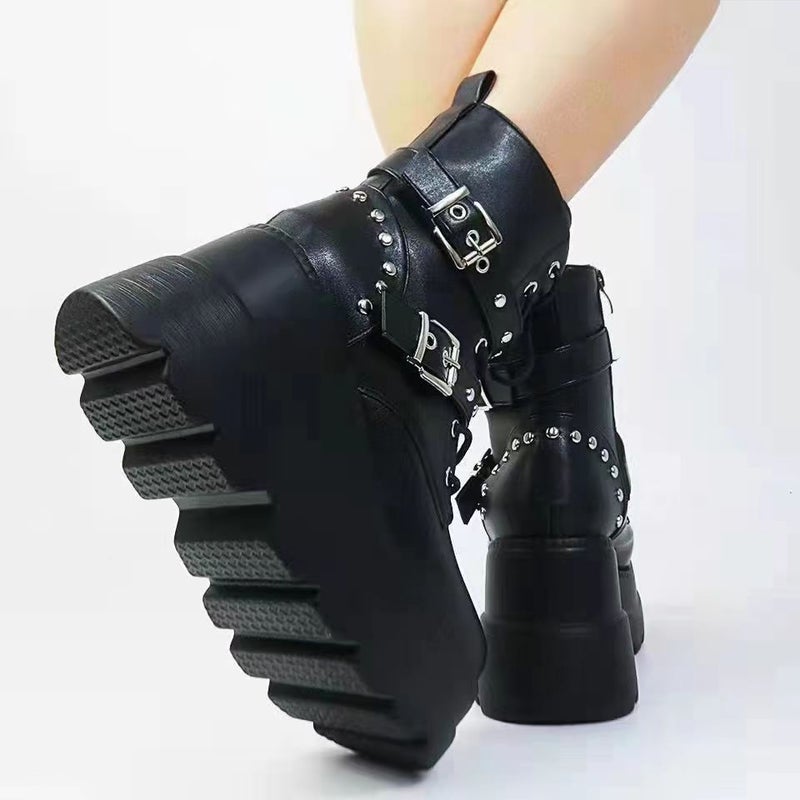 Wish Wedge Martin Boots For Women 2022 Thick Bottom Plus Size Fashion Short Boots For Women - Image 5
