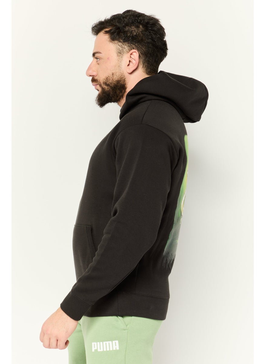 PUMA Puma x Sorayama Men Relaxed Fit Long Sleeves Outdoors Hooded Sweatshirts, Black  - Image 3