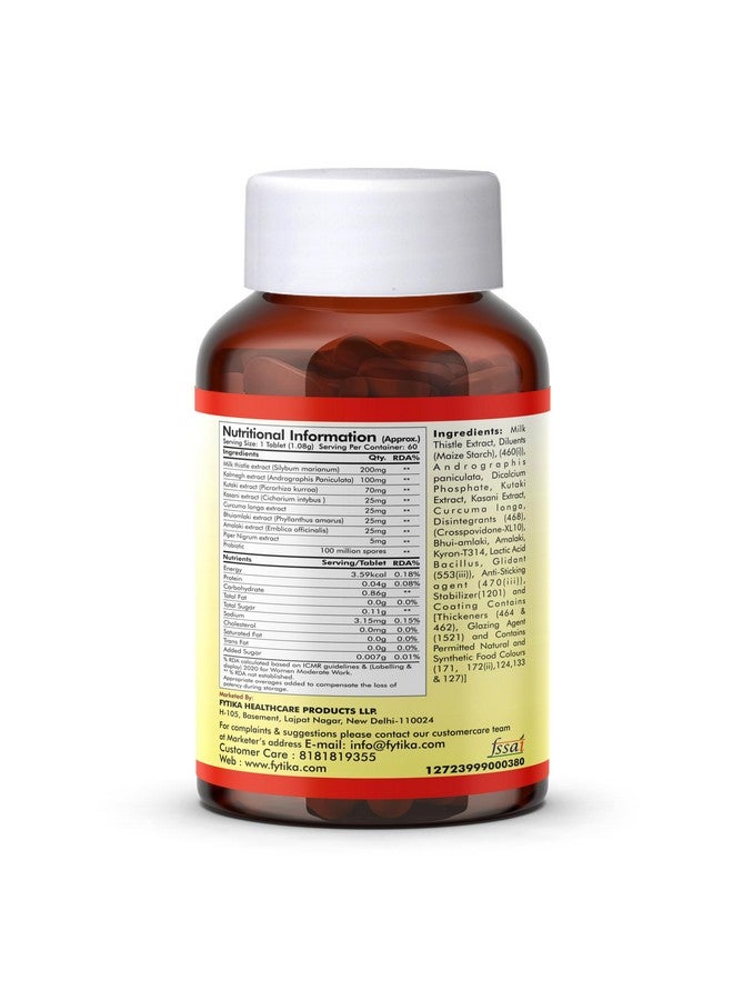Fytika Fit Liver | Liver Detox Supplement | For Healthy and Strong Liver | Enriched with Milk Thistle, Kutaki, Kalmegh, Bhumi Amla and Probiotics | 180 Tablets - Image 2