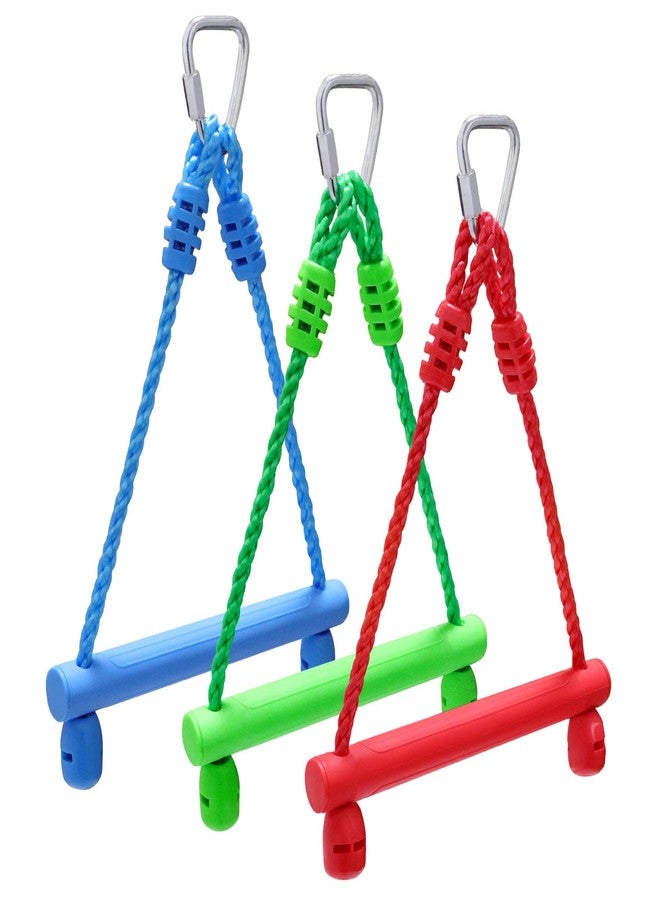 Rainbow Craft 3-Pack Kids Ninja Monkey Bars - Trapeze Swing Bars for Ninja Obstacle Course Attachments - 3pc of Blue, Red & Green Color - Image 1