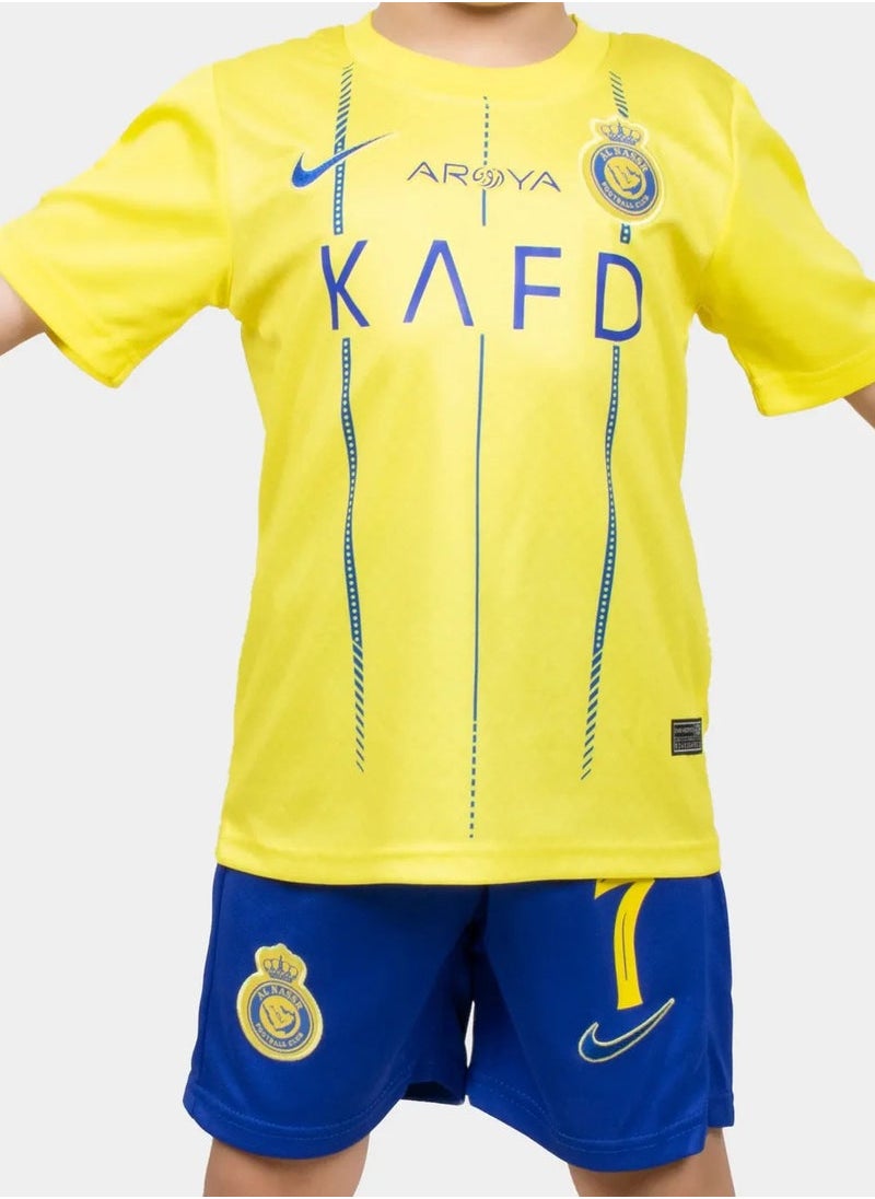 AL Nasar Riyadh Ronaldo Jersey for Kids, New Season 23/24 Al Nassr Home Football Jersey with Shorts - pzsku/ZA1E0B98771831C2BFCC2Z/45/_/1720816335/1bd1d5b6-96ab-48e2-a880-e158683638e6