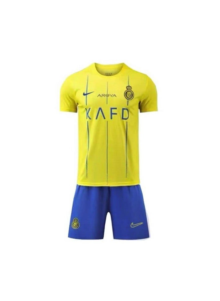 AL Nasar Riyadh Ronaldo Jersey for Kids, New Season 23/24 Al Nassr Home Football Jersey with Shorts - pzsku/ZA1E0B98771831C2BFCC2Z/45/_/1720816558/8c75e7b3-15e1-4968-8c78-821ac265d1b5