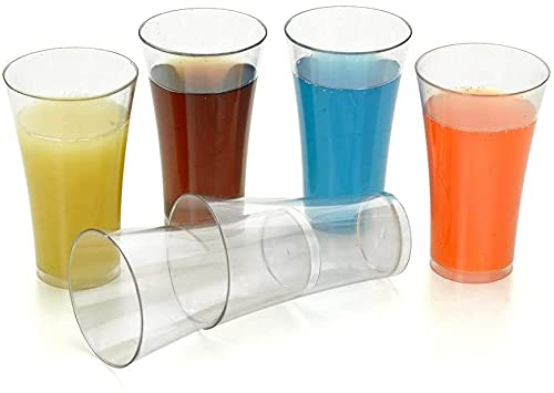 Everbuy Polycarbonate Pilsner Drinking Glasses for Water Juice for Dining Table Home Kitchen Party Restaurant 300 ml Set of 6 Transparent Made in India - Image 1