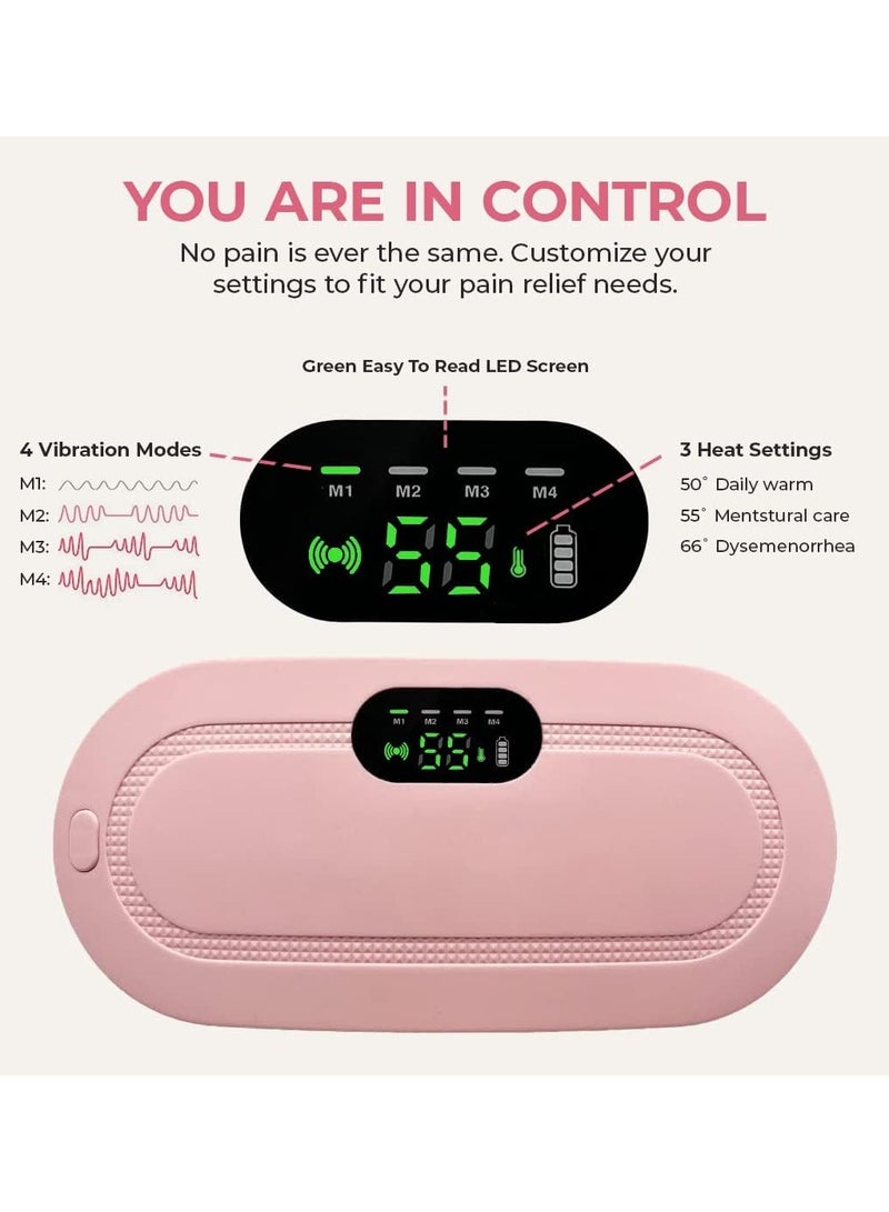 Portable Rechargeable Cordless Heating Pads For Cramps And Belly Pain Relief With 3 Heat Levels And 4 Vibration Modes    For Woman And Girls - Image 2