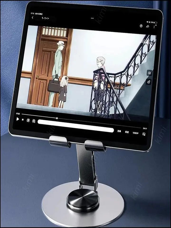 Metal Phone Stand, 360 Degree Rotating, Foldable Desktop Holder for Tablet - Image 4