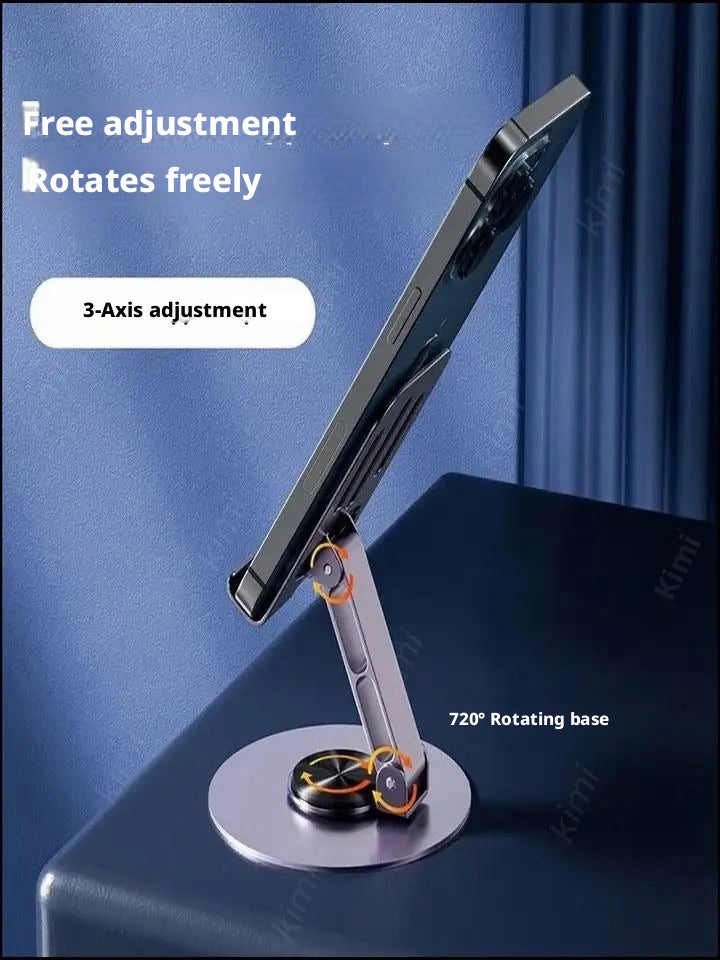 Metal Phone Stand, 360 Degree Rotating, Foldable Desktop Holder for Tablet - Image 2