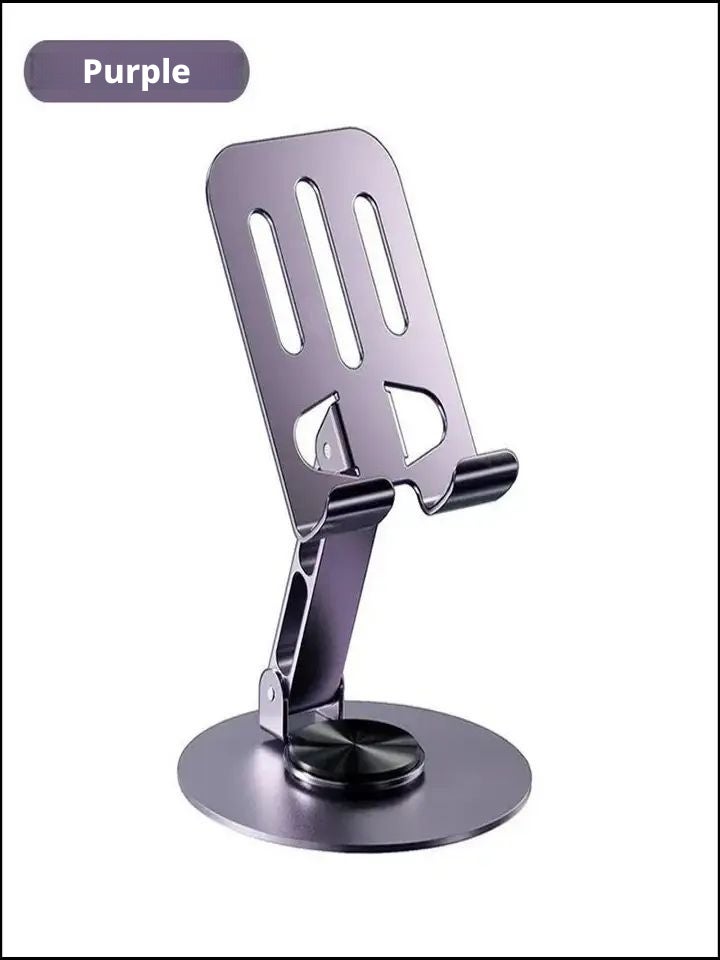 Metal Phone Stand, 360 Degree Rotating, Foldable Desktop Holder for Tablet - Image 1