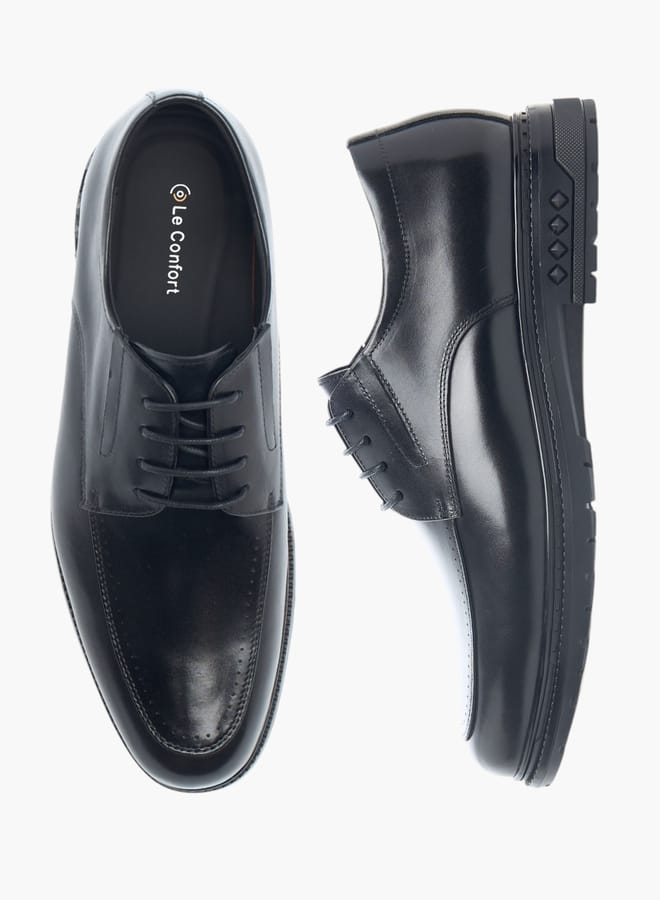 Le Confort Mens Solid Derby Shoes With Lace-Up Closure  - Image 2