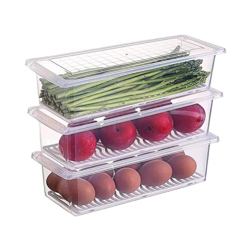 MosQuick®- Set of 2 Food Container for Fridge Storage Set with Removable Drain Plate and Lid, Multi-purpose Freeze Storage Box Container, Ideal for Vegetable Storage, Easy-to-Clean Fridge Container - Image 1