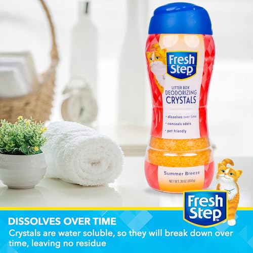 Fresh Step Cat Litter Crystals Deodorizer, Non Toxic Odor Neutralizing Crystals for Litter Boxes that Help Control Smells and Keep Home Areas Fresh, Summer Breeze Scent, 30 Ounce - Image 4