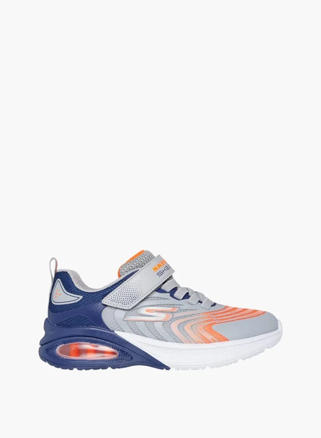 سكيتشرز Boys' Printed Sneakers With Hook And Loop Closure - Microspec Max Advance