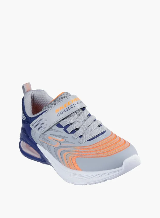 سكيتشرز Boys' Printed Sneakers With Hook And Loop Closure - Microspec Max Advance