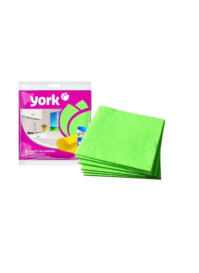 YORK Universal Cloth For Cleaning Kitchen, Home, Car, And Bike - Pack Of 5 Pieces [020020], Versatile, High-Performance Cleaning Cloths For Various Surfaces  - Image 1