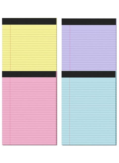 Mintra Block Note 50 Sheets, Colored Pads 8.5inx11in, 4 Pack, Lined Note Pads 21.6cmx27.9cm College Ruled