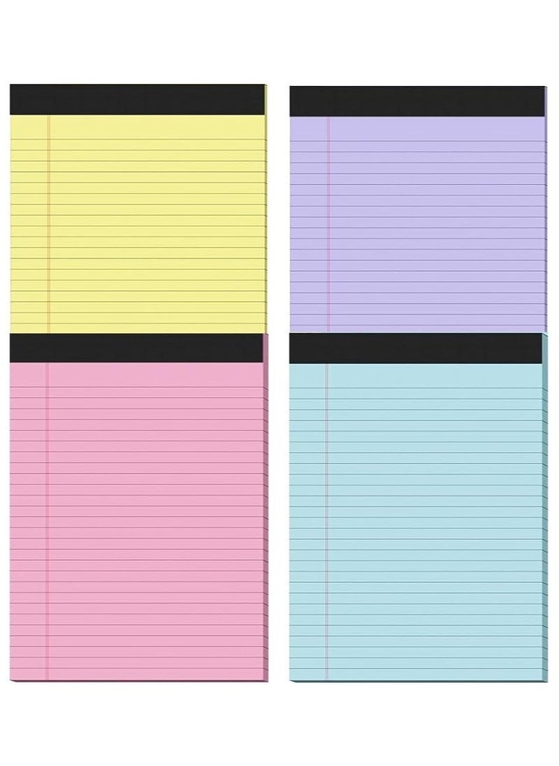 Mintra - Mintra Block Note 50 Sheets, Colored Pads 8.5inx11in, 4 Pack, Lined Note Pads 21.6cmx27.9cm College Ruled - Image 1