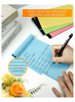 Mintra Mintra Block Note 50 Sheets, Colored Pads 8.5inx11in, 4 Pack, Lined Note Pads 21.6cmx27.9cm College Ruled  - Image 5