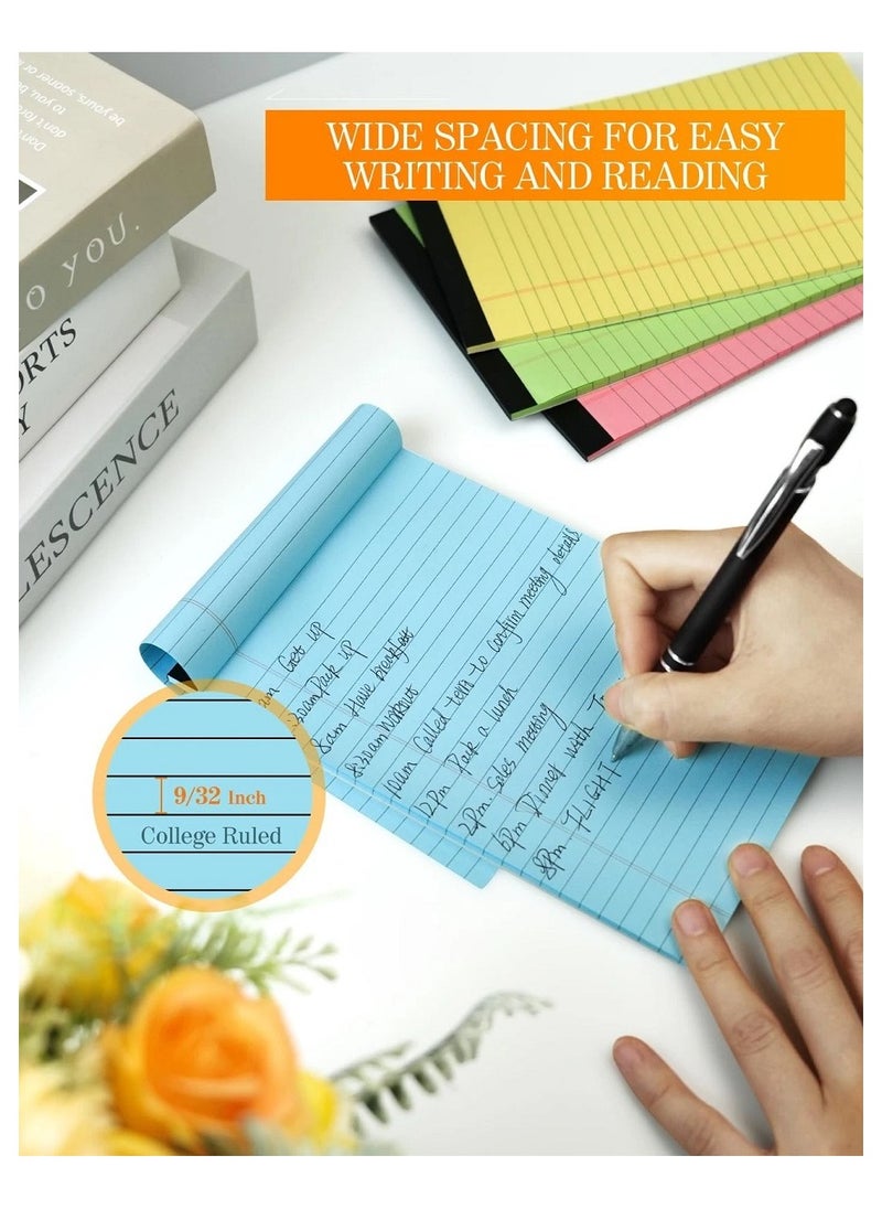 Mintra - Mintra Block Note 50 Sheets, Colored Pads 8.5inx11in, 4 Pack, Lined Note Pads 21.6cmx27.9cm College Ruled - Image 1