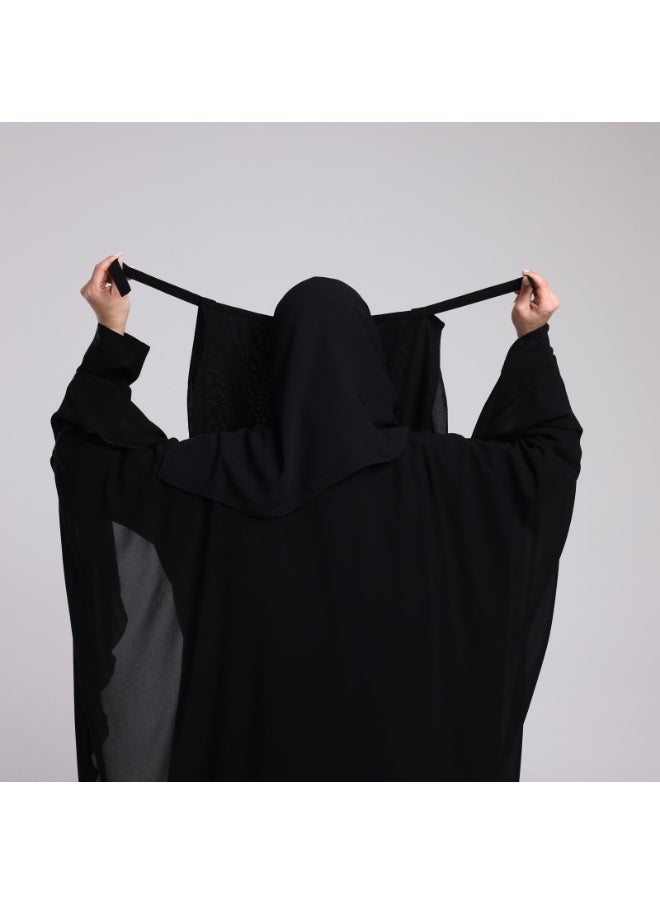 BHNS Umrah and Hajj Head Cover Niqab – Shari'ah-Compliant Long Niqab without Eye Opening, Lightweight, Plain and Full – Niqab for Hajj and Umrah with Long Shari'ah Head Cover – Head Cover for Hajj and Umrah – Head Cover for Pilgrims – Haram and Makkah Cover – Free Size with Elastic – Lightweight Elegant Head Cover – Women's Umrah Essentials  - Image 4