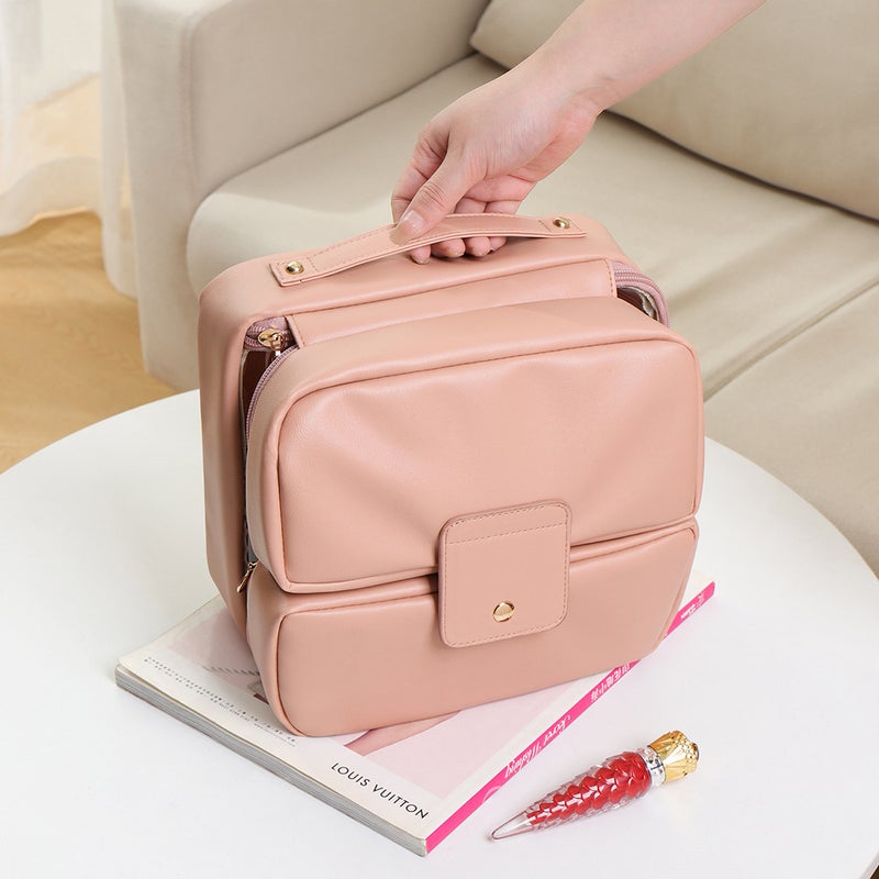 Portable Waterproof Cosmetic Bag for Women, Foldable and Multi-Compartment - Image 1