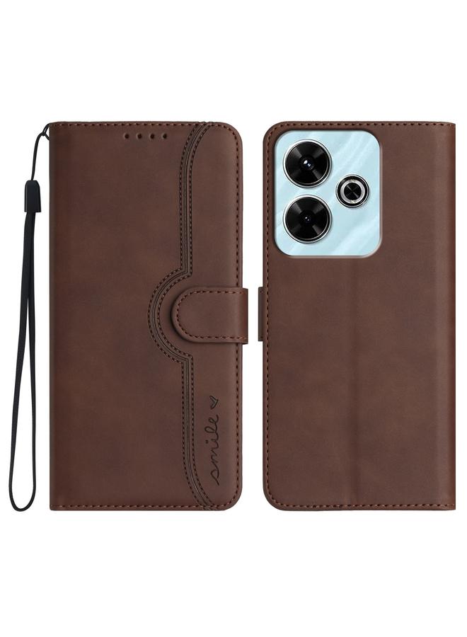 Case For Xiaomi Redmi 13 4G Heart Pattern Skin Feel Leather Phone Case