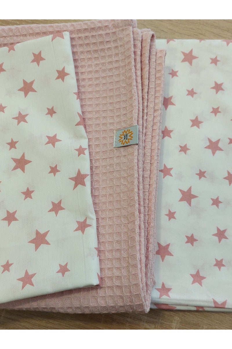 100% Cotton Baby Pique Set – Powder Star Patterned, Soft & Breathable Sleep Set - Image 4