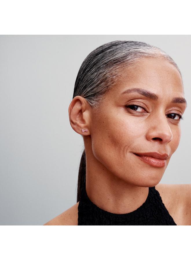 باندورا أقراط مرصعة بفيونكة وردية لامعة - Image 2