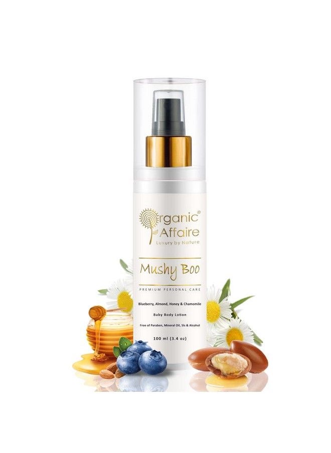 Organic Affaire - Natural Baby Lotion Mushy Boo (Honey Blueberry Shea Butter Almond & Chamomile Oil) ; Free From Paraben Mineral Oil & Sulfates 100Ml - Image 1