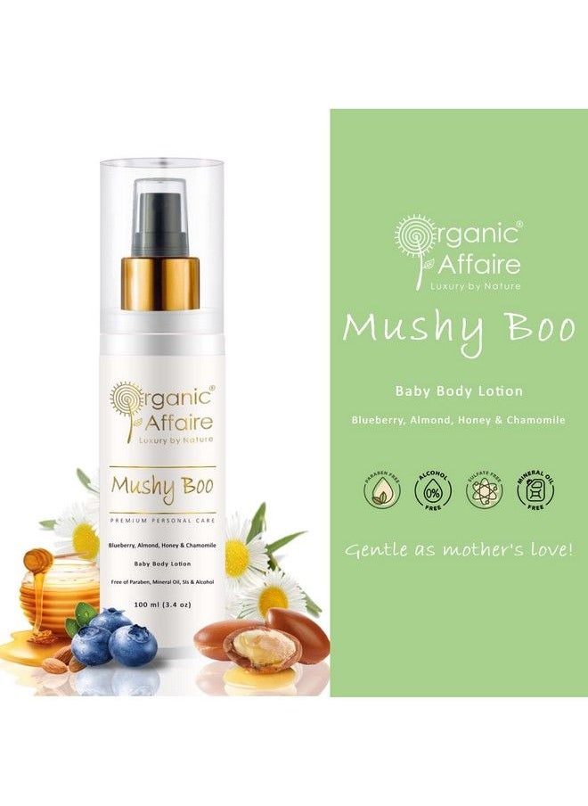 Organic Affaire - Natural Baby Lotion Mushy Boo (Honey Blueberry Shea Butter Almond & Chamomile Oil) ; Free From Paraben Mineral Oil & Sulfates 100Ml - Image 1
