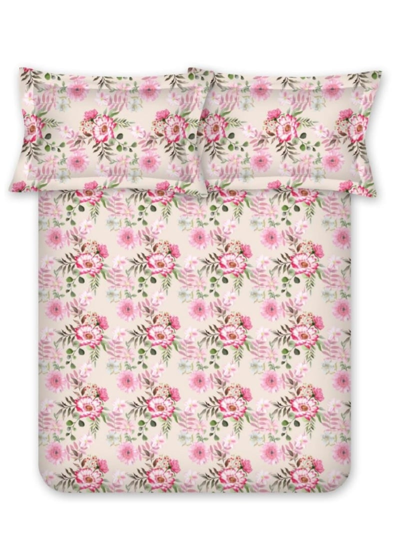 Bombay Dyeing - Bombay Dyeing King King Size 210 TC 100% Cotton Bedsheet with 2 Pillow Cover Sapphire 7337 Pink - Image 1