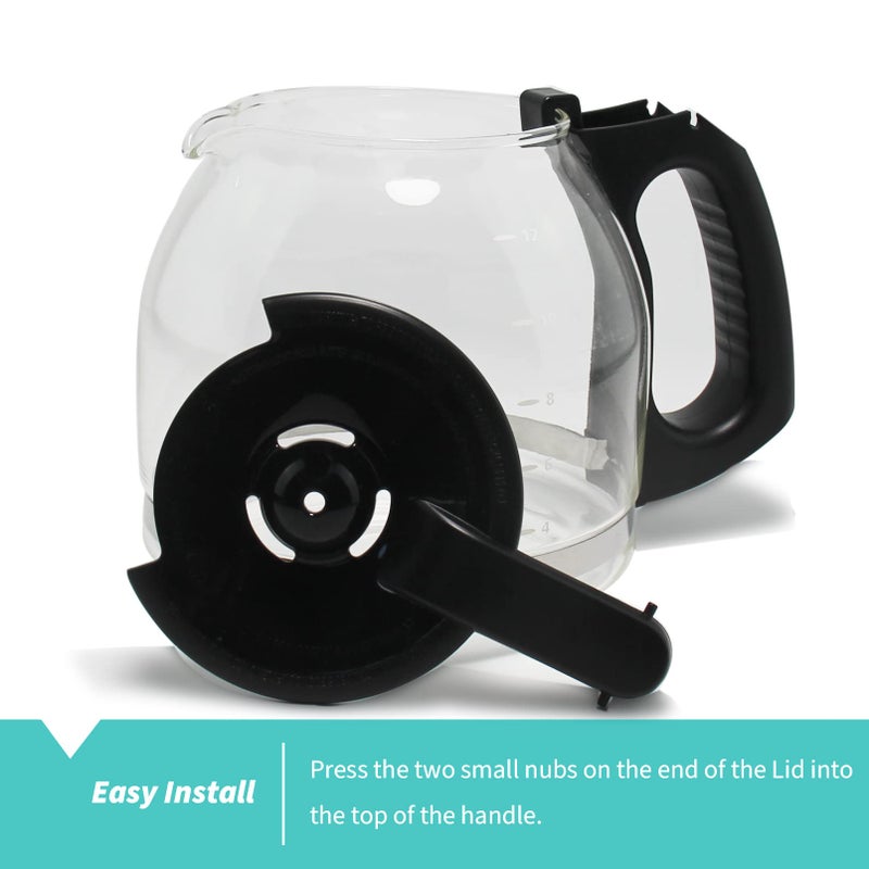 Sendextra 2-PACK Replacement Carafe Lid ONLY for Mr. Coffee 12 Cup Glass Coffee Carafe Pot, Part# 112435001000 - Image 4