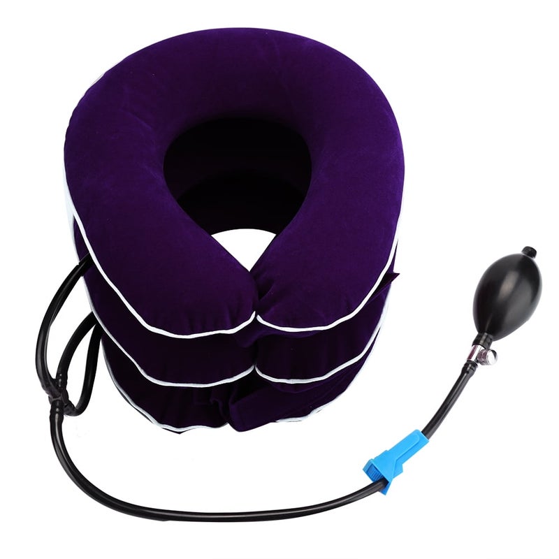 Inflatable neck brace, durable colorful neck retractor, adult office household neck pillow (purple) - Image 2