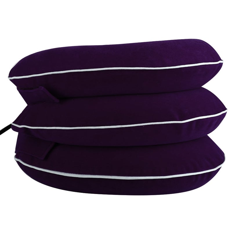 Inflatable neck brace, durable colorful neck retractor, adult office household neck pillow (purple) - Image 5