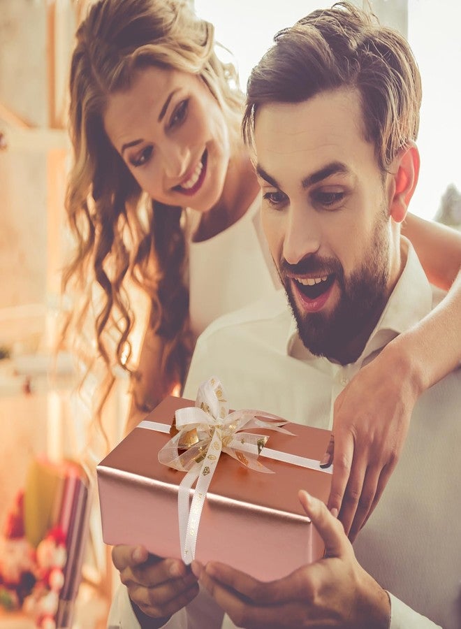 RUIFUN لفة ورق تغليف هدايا معدني بلون ذهبي وردي، ورق تغليف هدايا غير لامع بلون موحد - بريق لؤلؤي، ورق تغليف هدايا ذهبي وردي فاتح لأعياد الميلاد وحفلات الزفاف وعيد الميلاد وعيد الأم وحفلات استقبال المولود - 17 بوصة × 32.8 قدم - Image 5