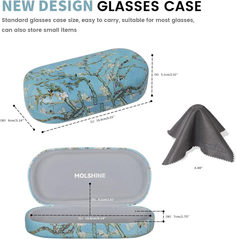 molshine Hard Sunglasses Case, Classic, Colourful and Large Hard Case Glasses Case, Lightweight and Portable - Image 2